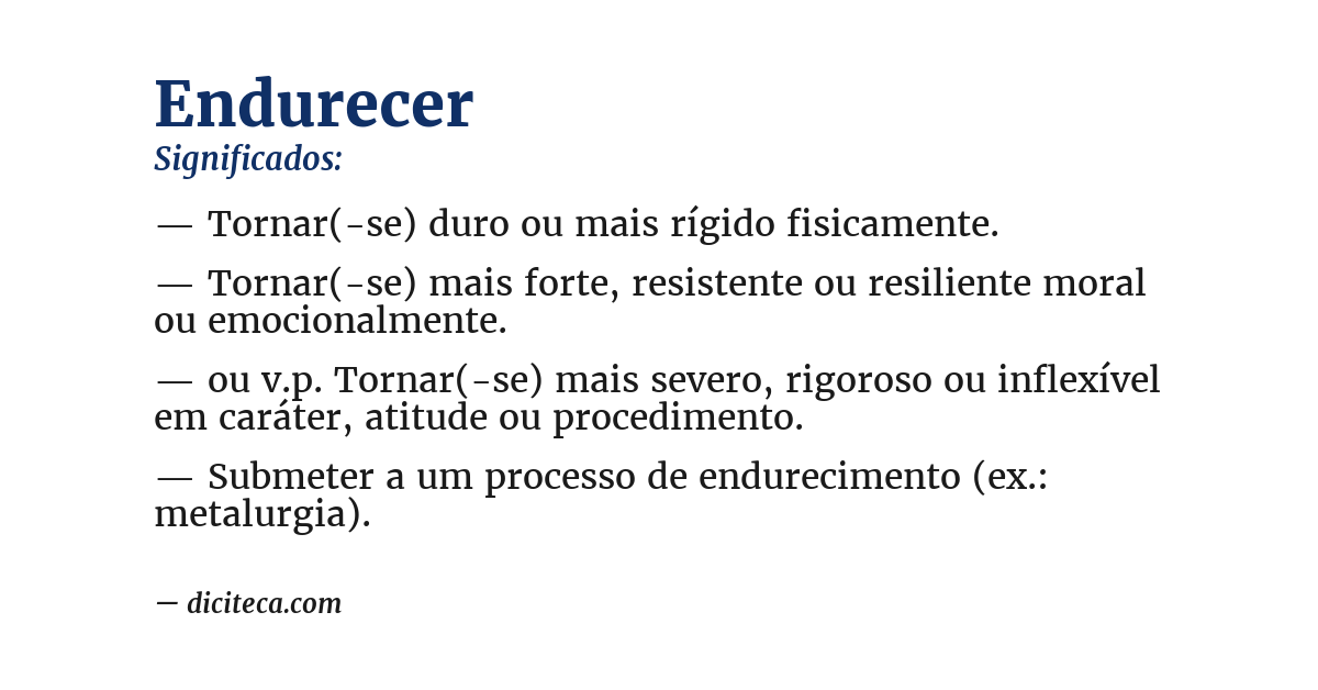 Significado de endurecer