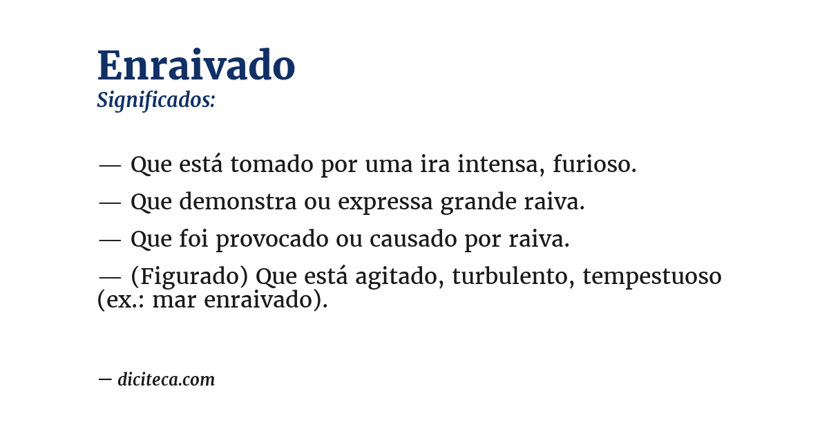 Significado de enraivado