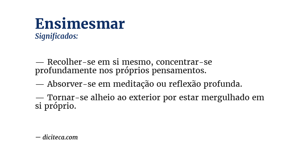Significado de ensimesmar