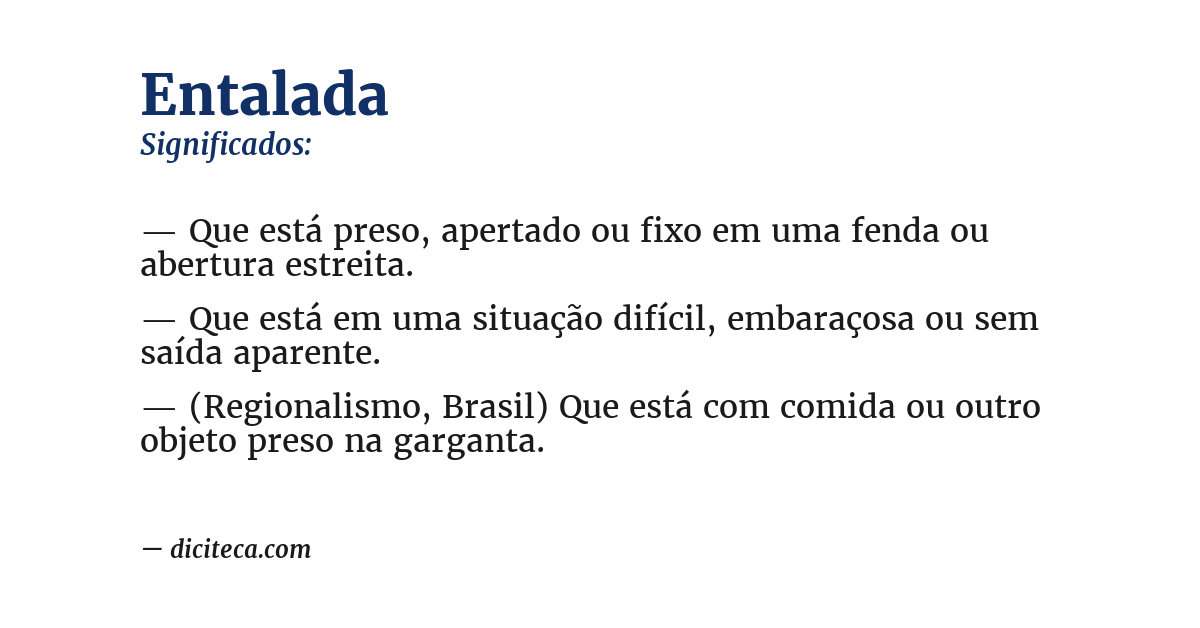 Significado de entalada