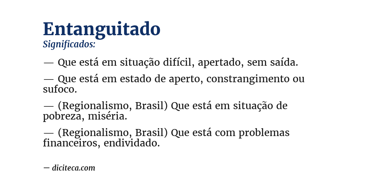 Significado de entanguitado