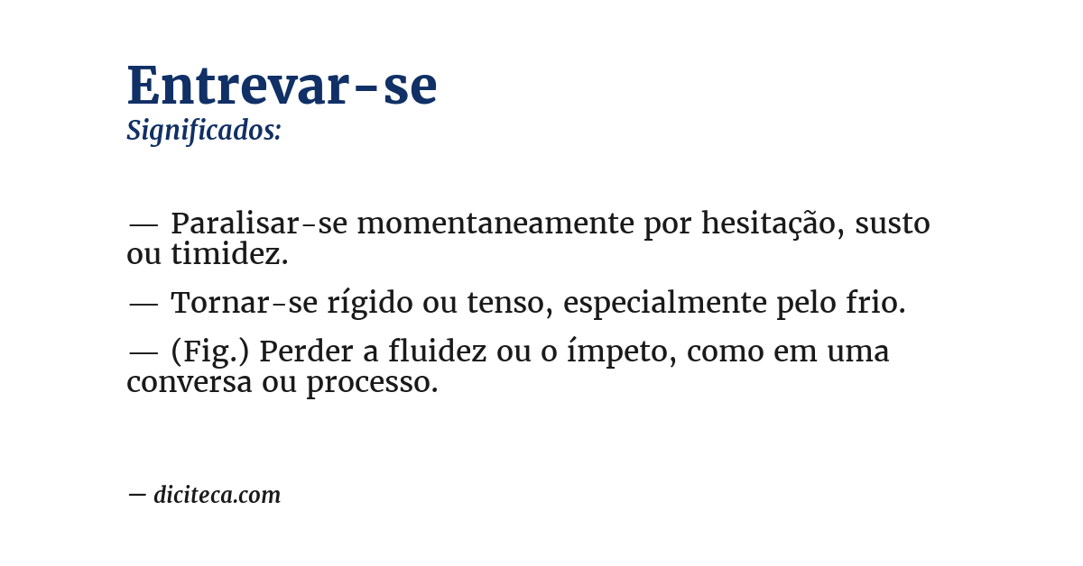 Significado de entrevar-se