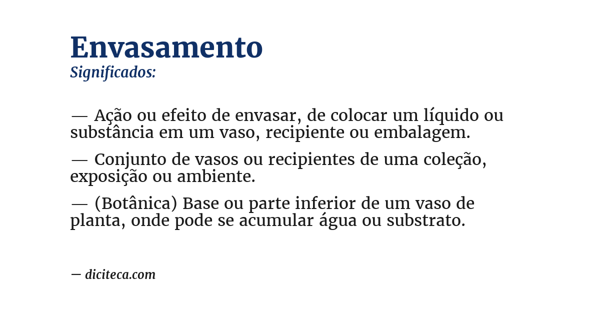 Significado de envasamento