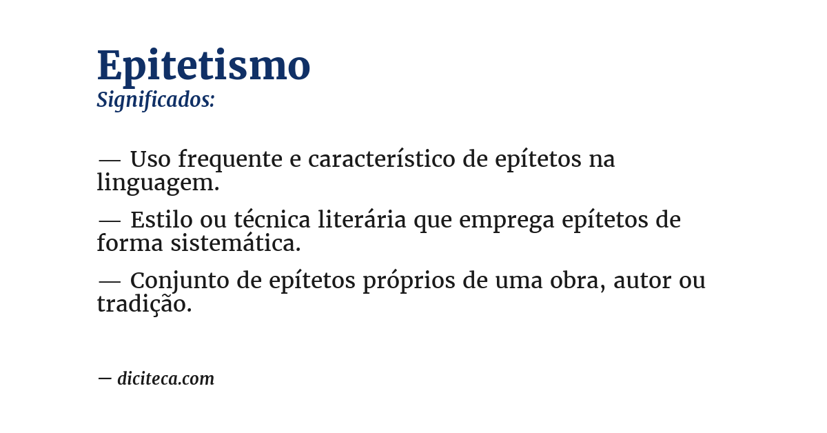 Significado de epitetismo