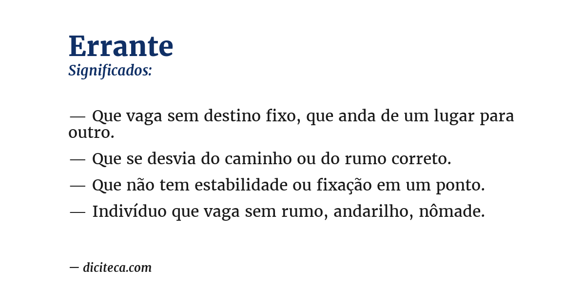 Significado de errante