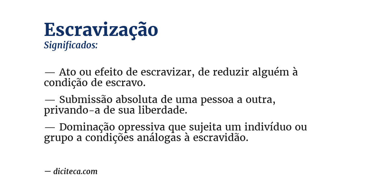 Significado de escravização