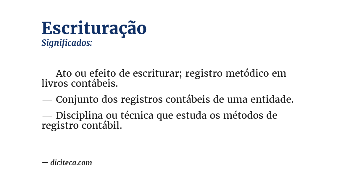 Significado de escrituração