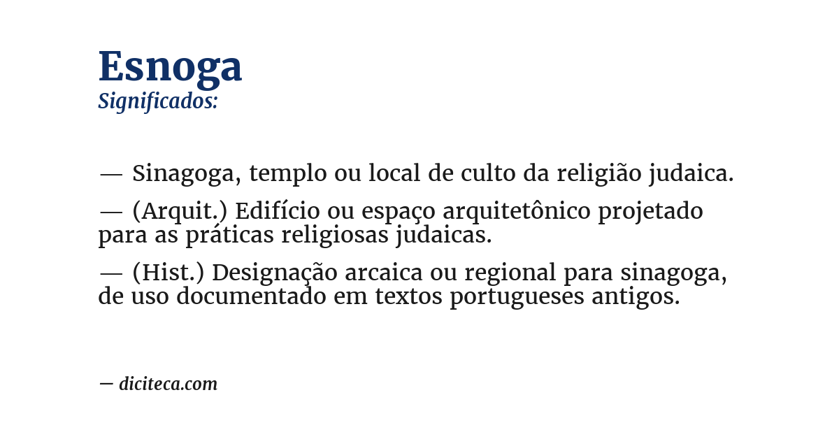 Significado de esnoga
