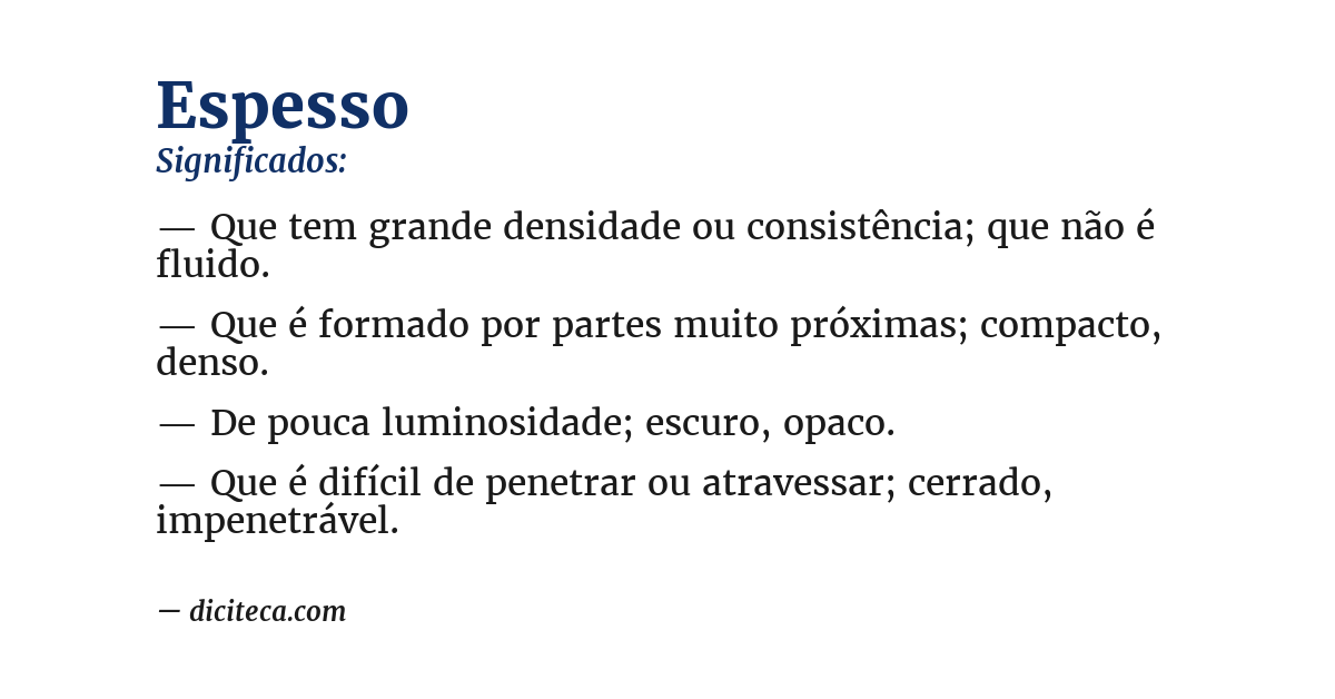Significado de espesso