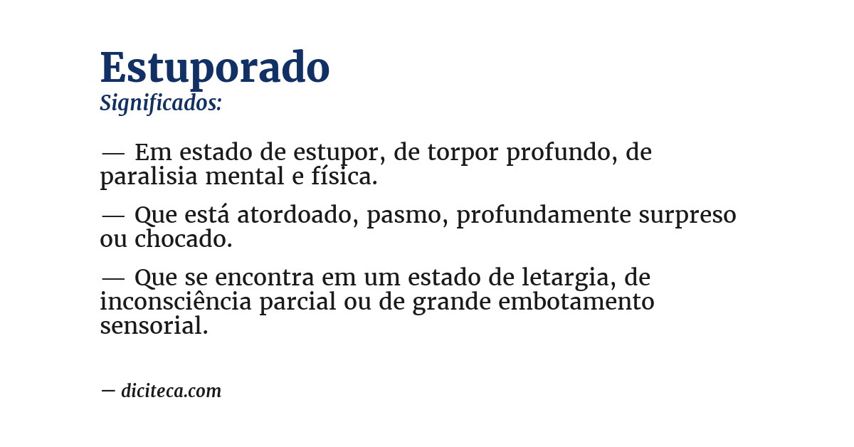 Significado de estuporado