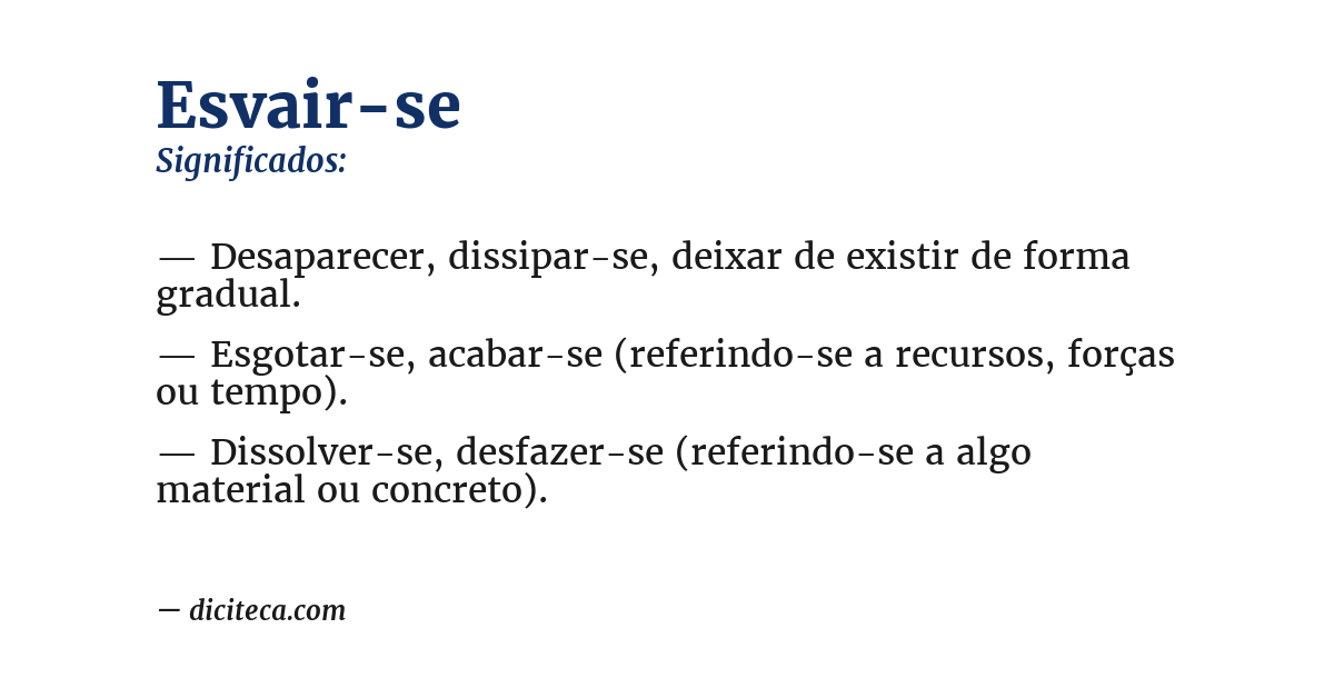 Significado de esvair-se
