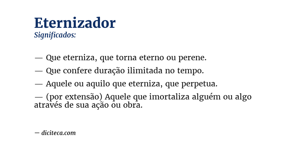 Significado de eternizador