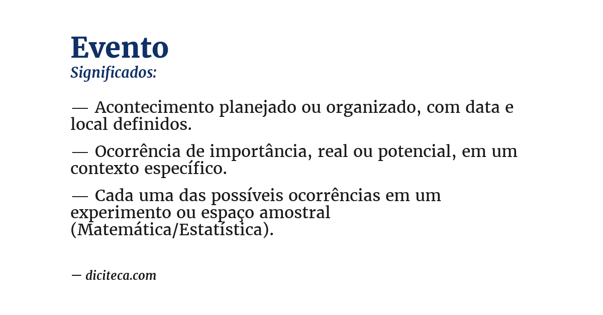 Significado de evento