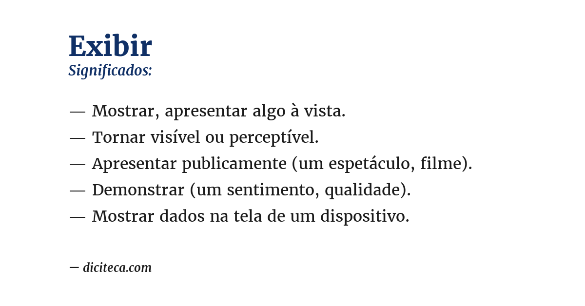 Significado de exibir