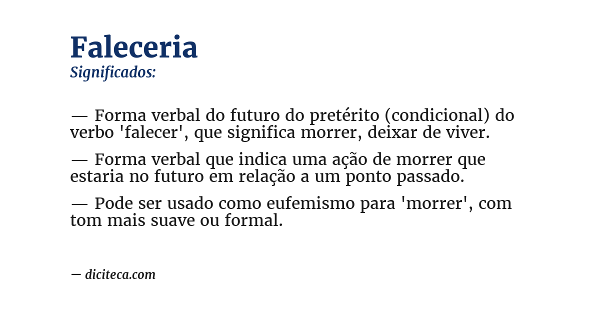 Significado de faleceria