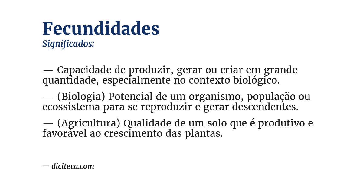 Significado de fecundidades