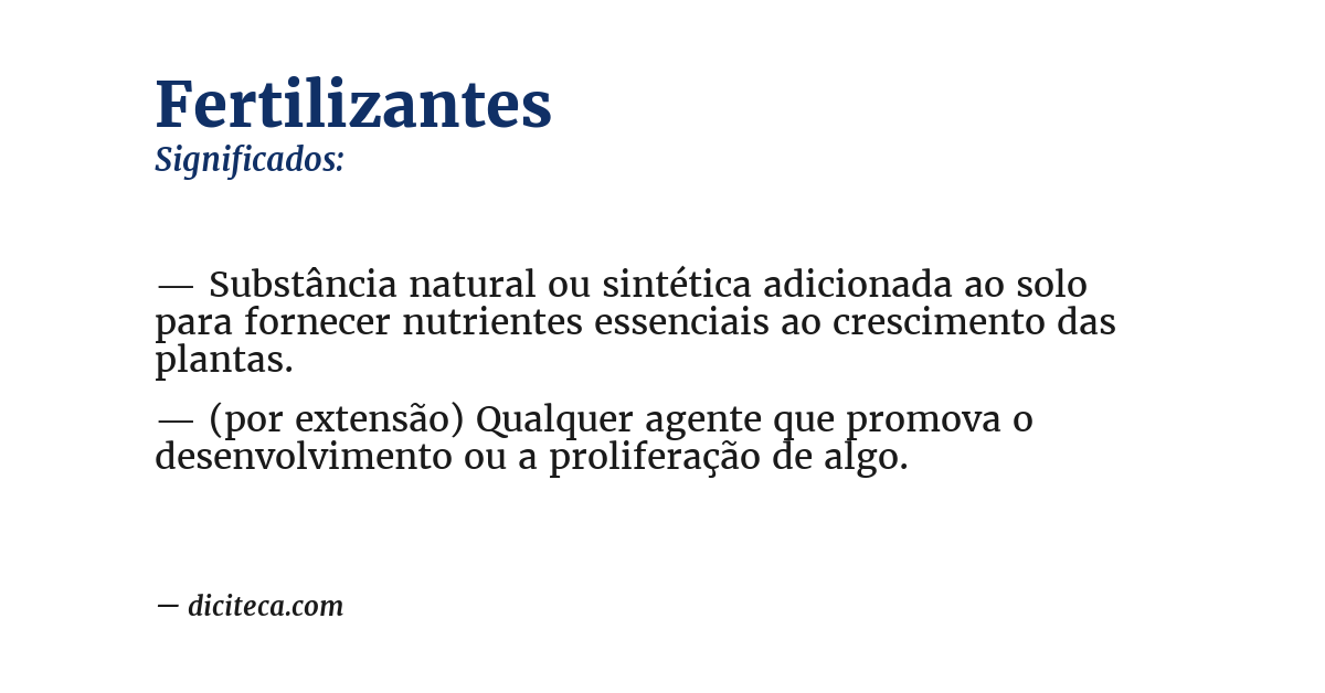 Significado de fertilizantes