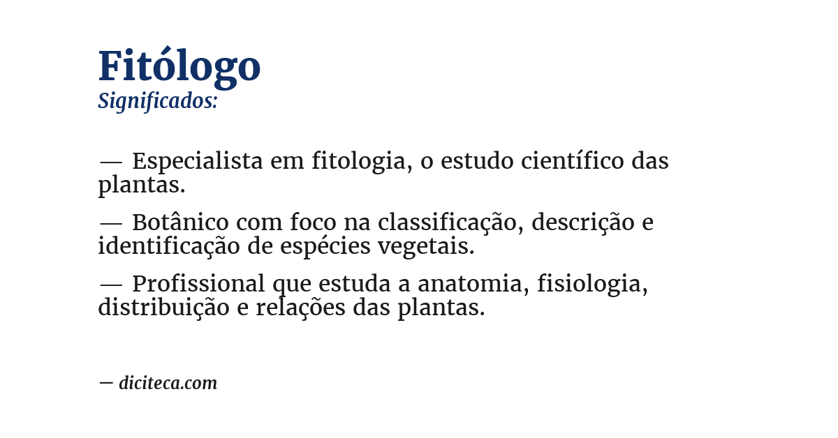 Significado de fitólogo