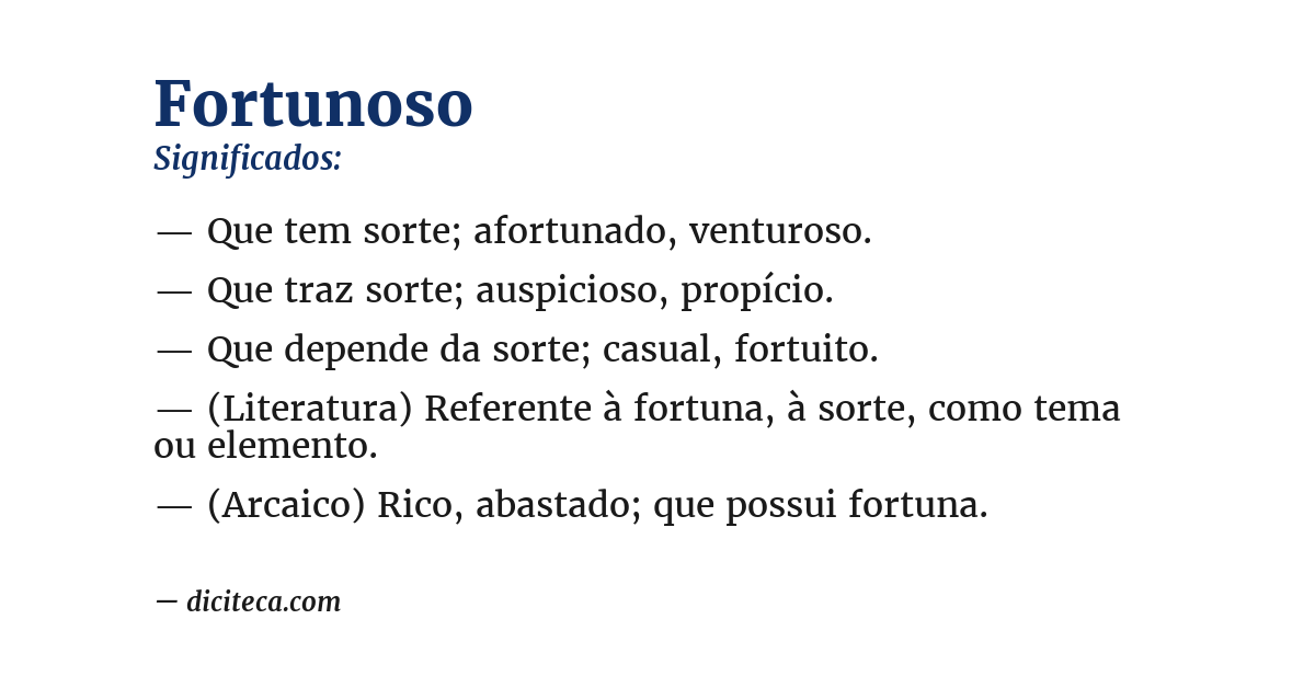Significado de fortunoso