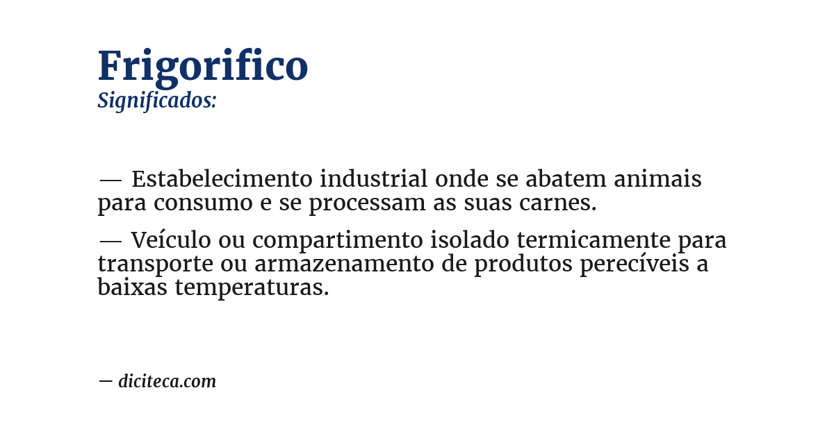 Significado de frigorifico