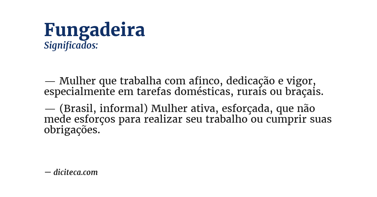 Significado de fungadeira
