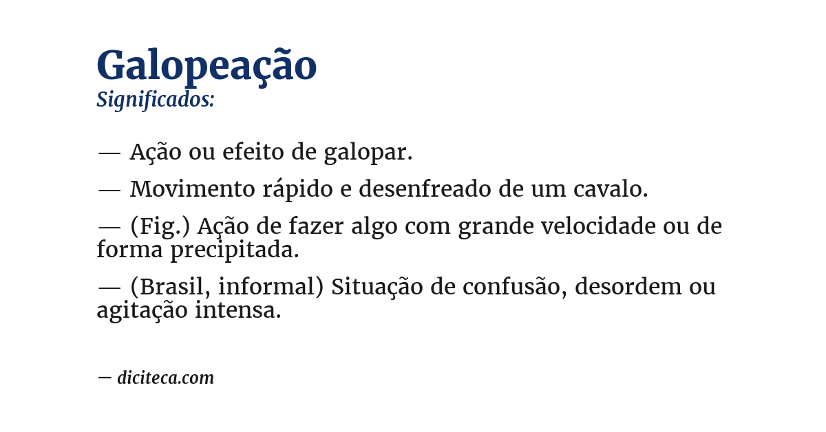 Significado de galopeação