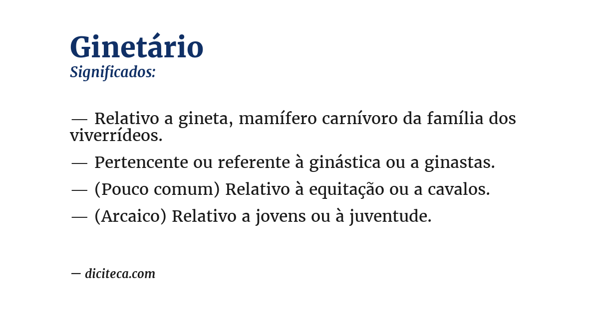 Significado de ginetário