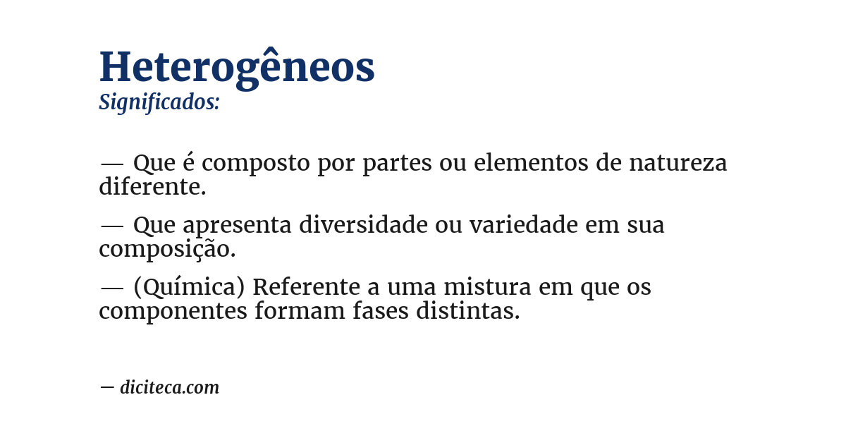 Significado de heterogêneos