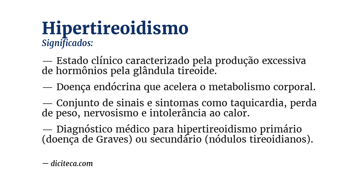 Significado de hipertireoidismo