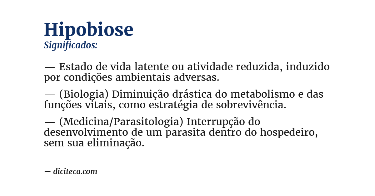 Significado de hipobiose