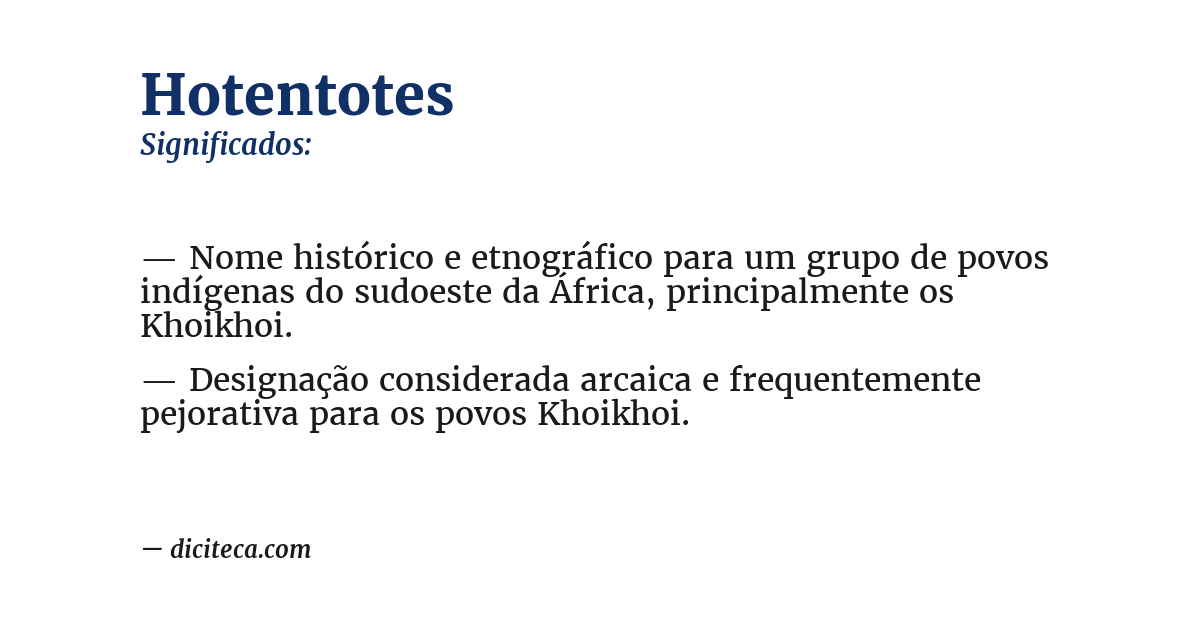 Significado de hotentotes