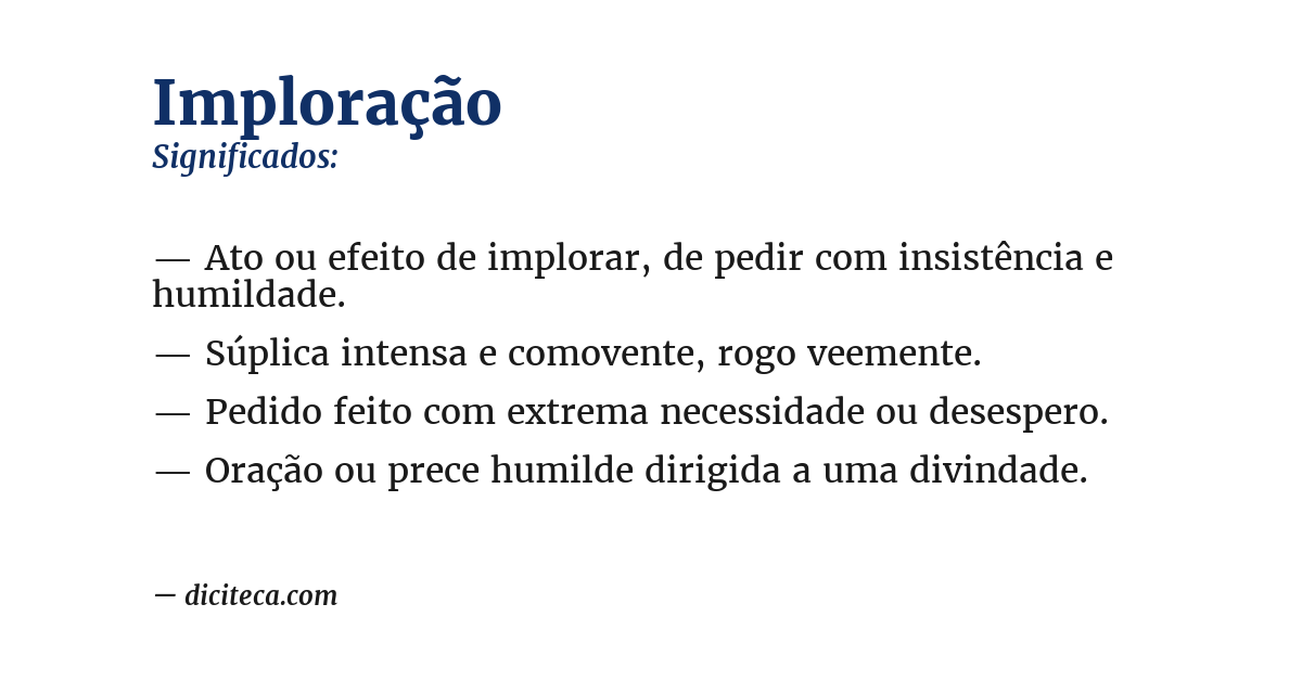 Significado de imploração