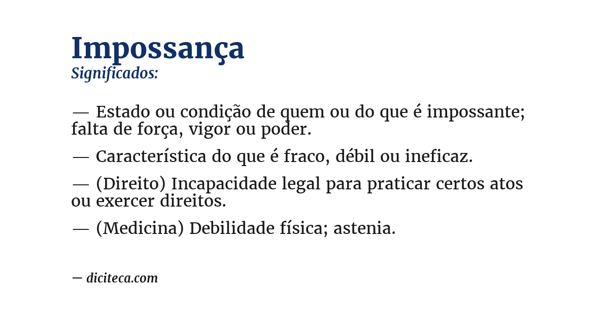 Significado de impossança
