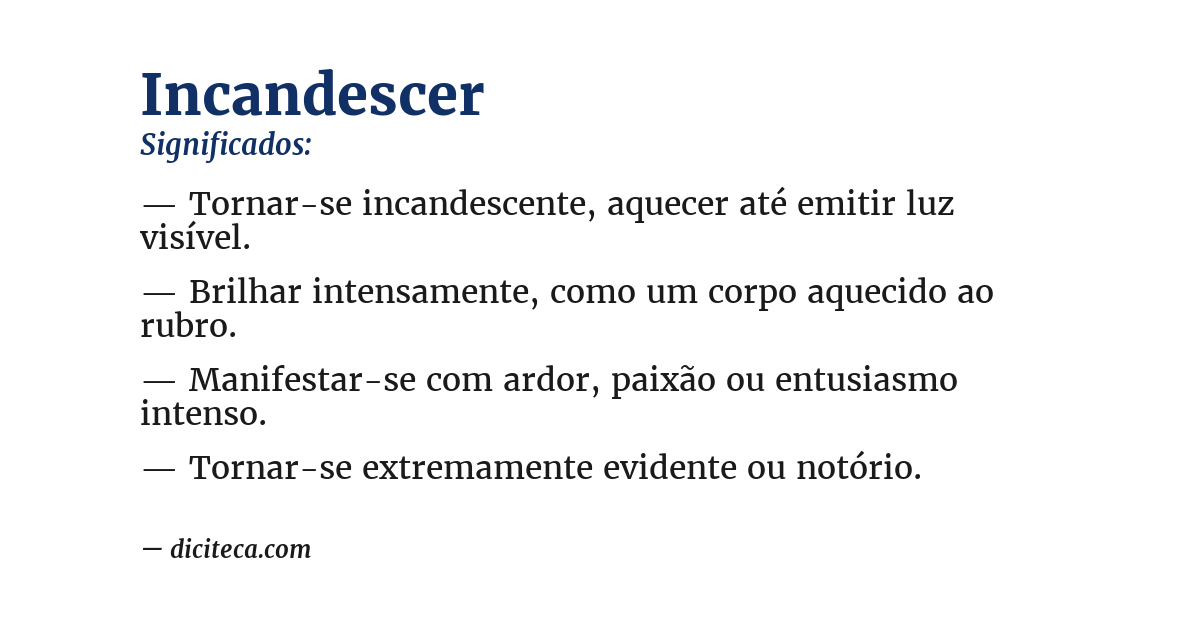 Significado de incandescer