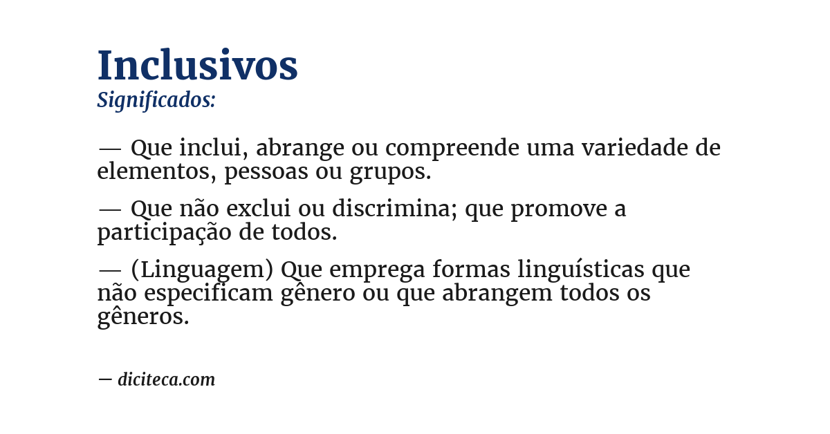 Significado de inclusivos