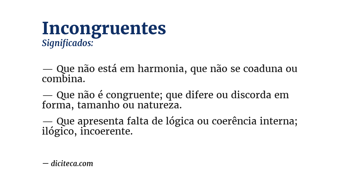 Significado de incongruentes