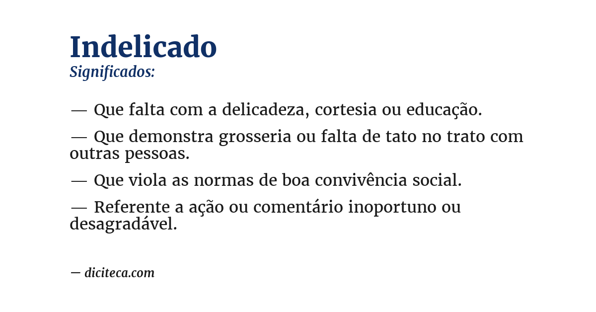 Significado de indelicado