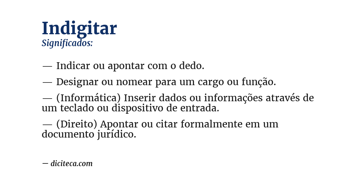 Significado de indigitar