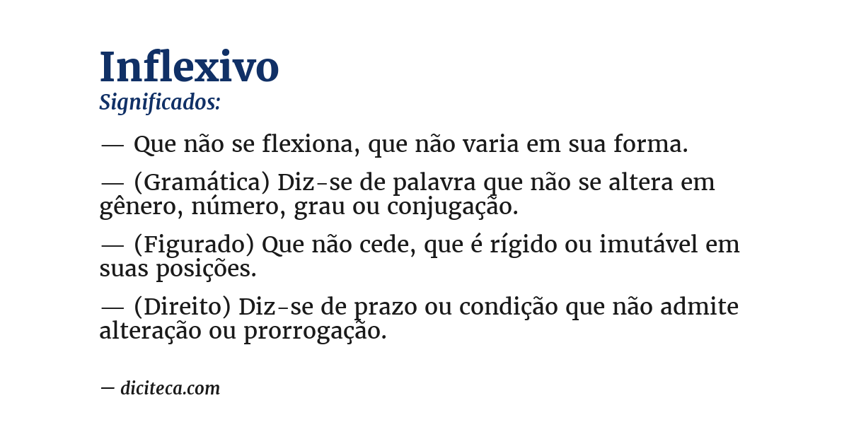 Significado de inflexivo