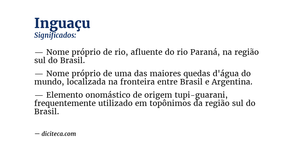 Significado de inguaçu