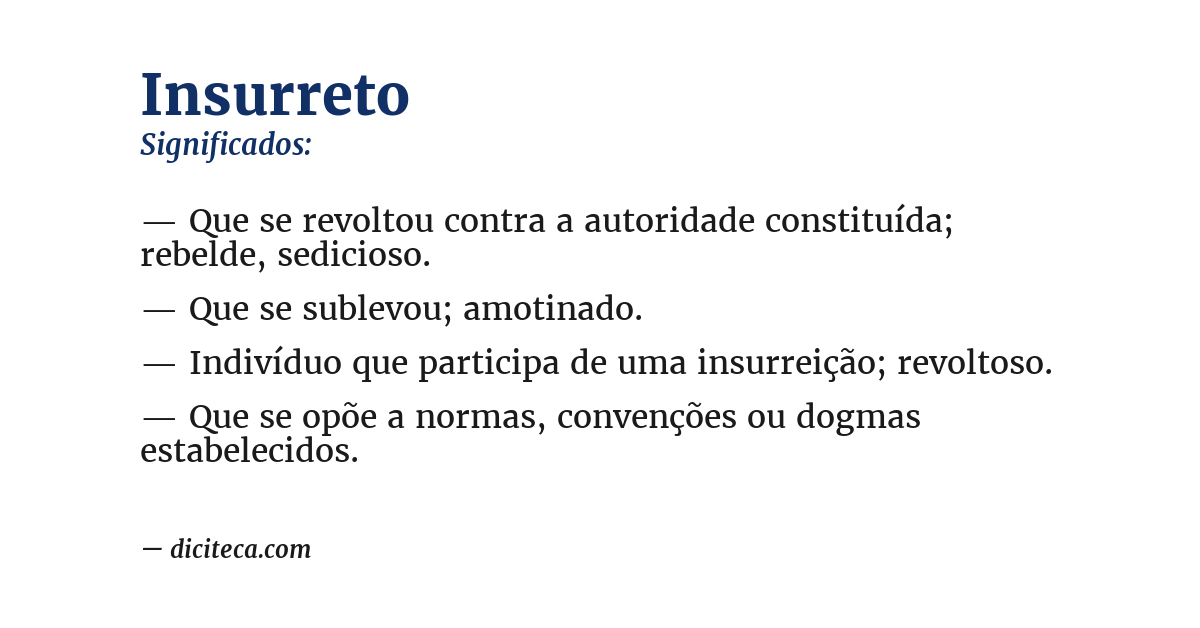 Significado de insurreto