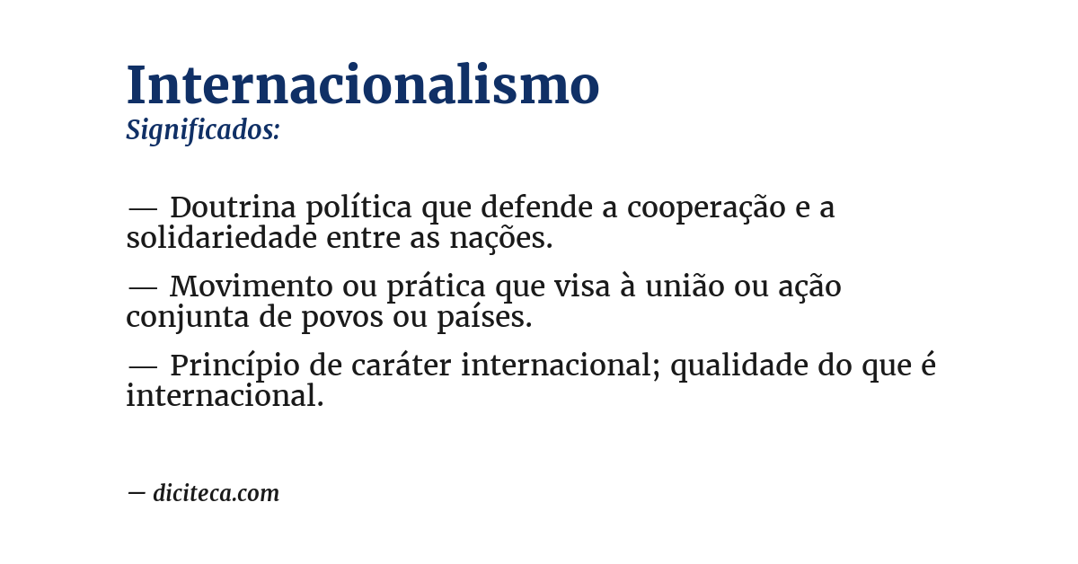 Significado de internacionalismo