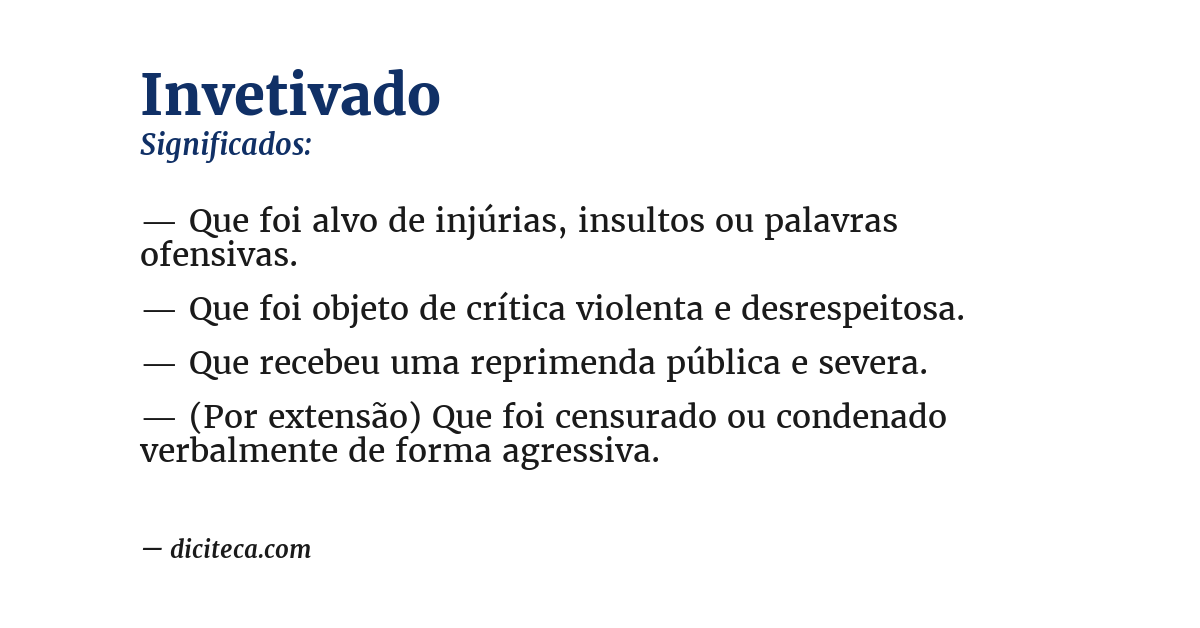 Significado de invetivado