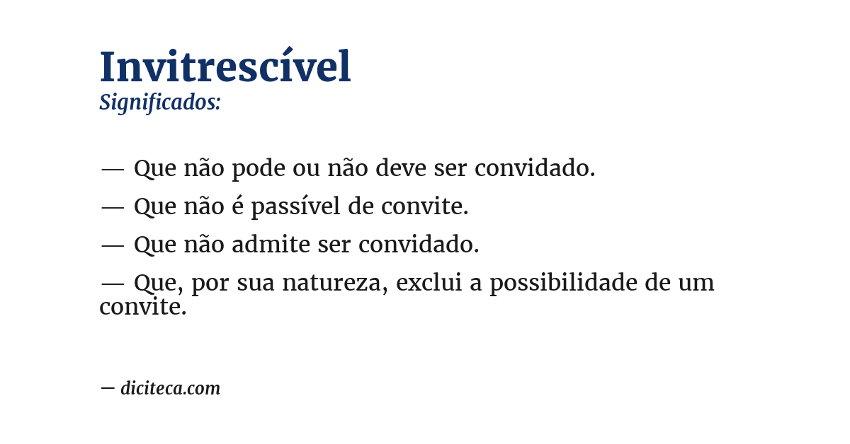 Significado de invitrescível