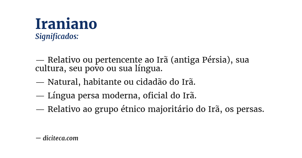 Significado de iraniano