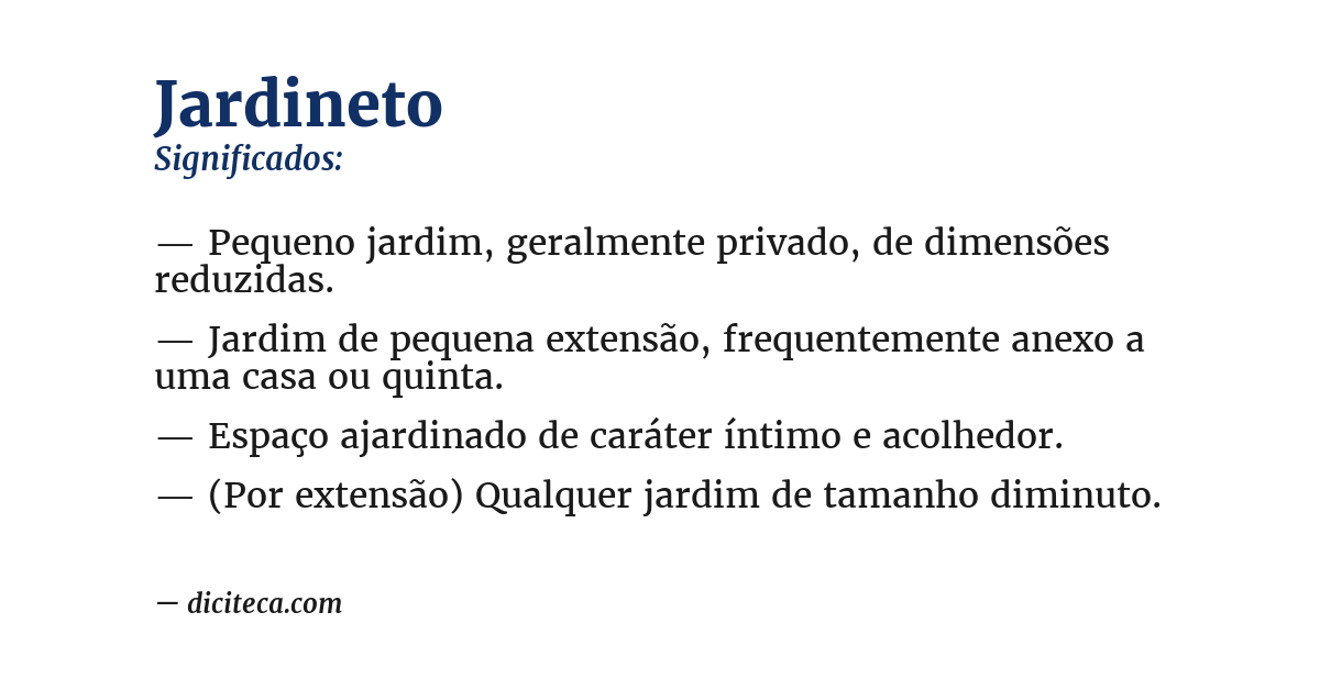 Significado de jardineto