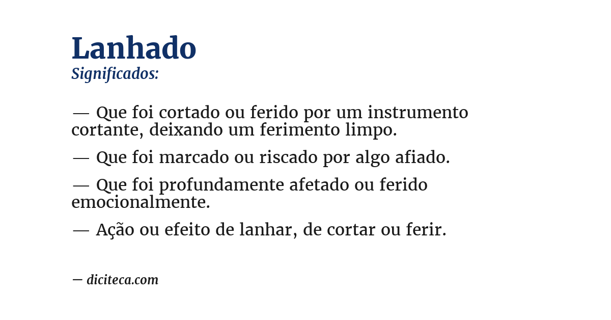 Significado de lanhado
