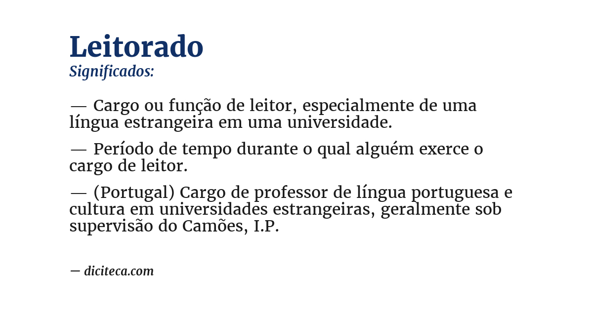 Significado de leitorado