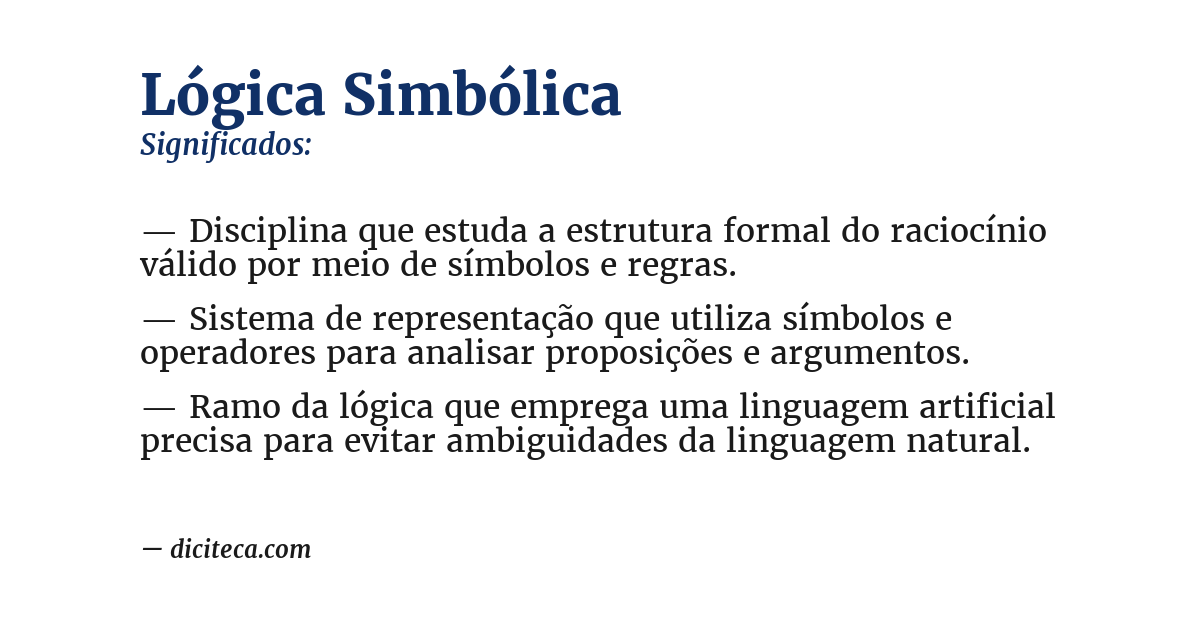Significado de lógica simbólica