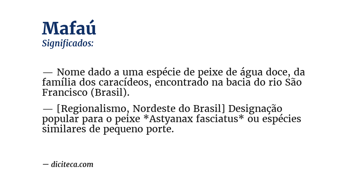 Significado de mafaú